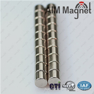 n52 permanent neodynium cylinder magnet 6mm diameter x 8mm height